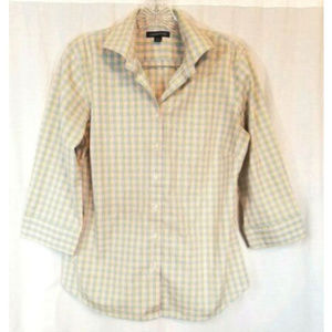 Lands End Green Pink Gingham Top 10